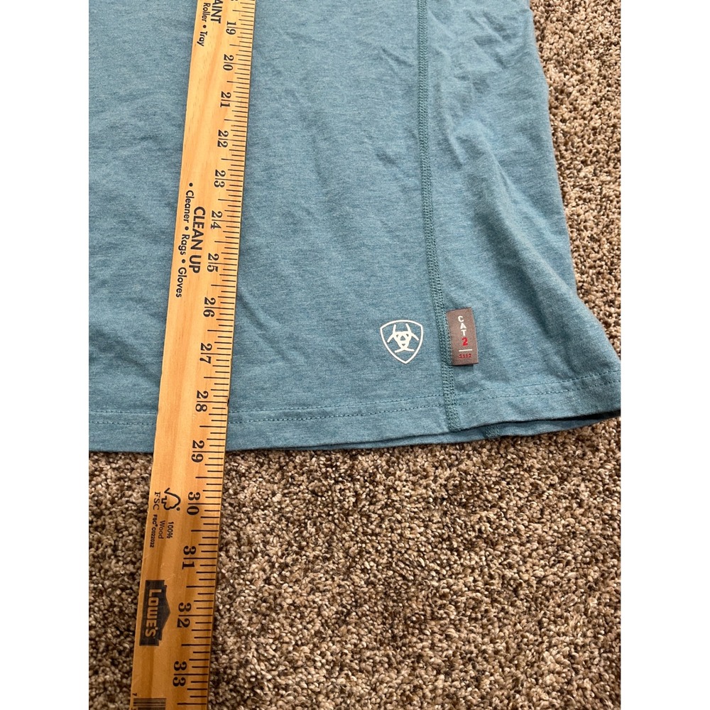 Ariat Work FR Mens 2X Blue Long Sleeve Flame Resistant T-Shirt CAT 2 NFPA 2112 - Picture 5 of 9